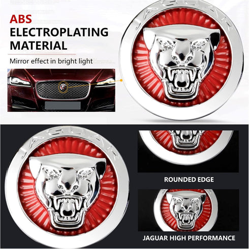 ARKPSKNIGHT 3D Gear Shift Knob Cover,Sports Preformance Modification,Brand Logo Badge Decal Compatible with Jagvar Accessories(Red Chrome 3D)...