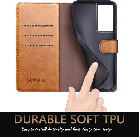 SUANPOT for Samsung Galaxy S21 Ultra 6.8" with RFID Blocking Leather Wallet case Credit Card Holder,Flip Folio Book Phone case Shockproof Cover Wo...