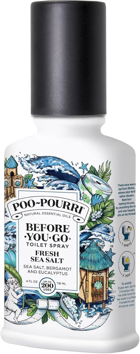 Poo-Pourri Before-You-Go Toilet Spray, Fresh Sea Salt, 4 Fl Oz - Sea Salt, Bergamot and Eucalyptus...