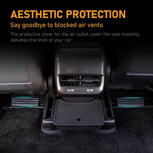 Pack-2 Car Under Seat Air Outlet Vent Cover, Car Backseat Air Vent Cover, Waterproof Backseat Air Flow Vent Grille Protector Compatible with Tesla...