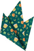 Jacob Alexander Men's Happy Saint Patrick's Day Lucky Drinks Clovers Hat Gold Pot Horseshoe Pocket Square - Dark Green...