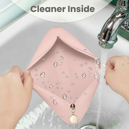 Travel Makeup Brush Holder, Magnetic Anti-fall Out Silicon Portable Cosmetic Face Spacious Brushes Holder, Skinsoft and Sleek Makeup Tools Organiz...