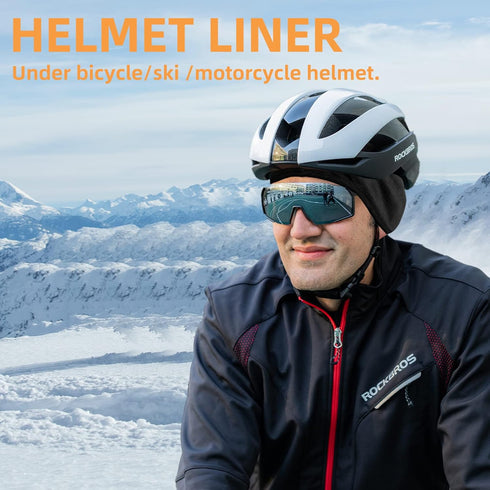 ROCKBROS Skull Cap Men's Winter Cycling Cap Windproof Warm Fleece Thermal Hat Helmet Liner Caps Black for Hiking Skiing Riding...