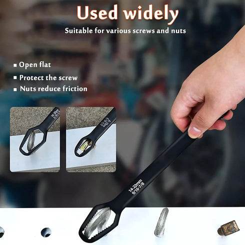 Multifunctional Universal Double Ended Wrench, 8mm - 22mm Self-Tightening Universal Wrench Repair Tool for DIY Machine & Auto Maintenance - Made o...