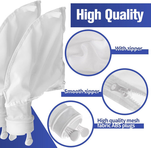 Pool Clean Bag Pool Spa Part All Purpose Bag Fits for 280/480 Nylon Fine Mesh Net with Zipper (2 Pack 280&480)...