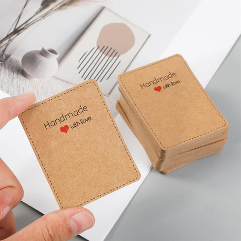 Femtindo 150 Pack Earring Cards for Jewelry Packaging DIY Earrings Holder Display Card with Bag for Studs Selling (Brown(Earring Card), 5x6.5cm)...