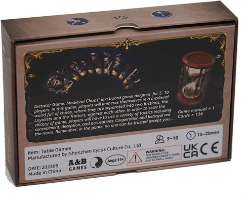 A&B GAMES Portable Medieval Strategy Card Game: Team vs. Team Fun for 5-10 Adult Players – Perfect for Showcasing Your Skills at Parties...