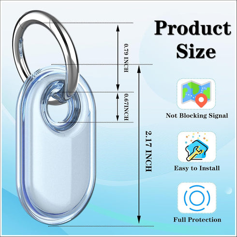 2 Pack Waterproof Compatible with Samsung Galaxy SmartTag2 Holder, TPU GPS Tracker Protective Case for Samsung Tag 2 with Keychain, Anti-Scratch S...