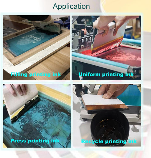INTBUYING Screen Printing Squeegee Ink Squeegee Wooden Oiliness Scraper 75 Durometer 13inches Long 4 inches Wide with Rubber Blade and Wooden Hand...