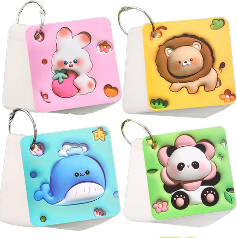 Mini Notebooks, 4 PCS Tiny Cute Animals Pocket Notebooks, Aesthetic Notebook Small Journal Thick Hardcover Blank Pages Memo Notepad for School Sup...