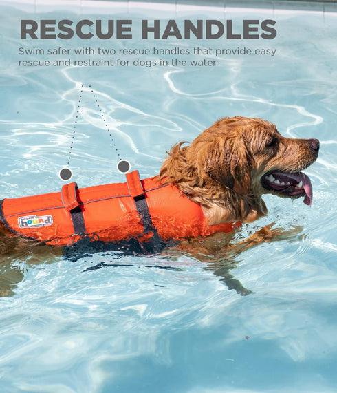 Outward Hound Granby Splash Orange Dog Life Jacket, Large...