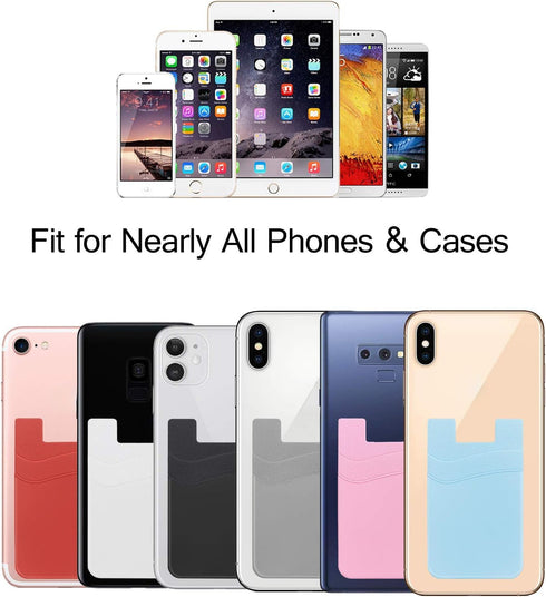 SS Phone Wallet Stick On, Adhesive Phone Card Holder Credit Card Stick on Wallet 2 Pocket Sleeve Suitable for iPhone, Samsung, Most Smartphones 6 ...
