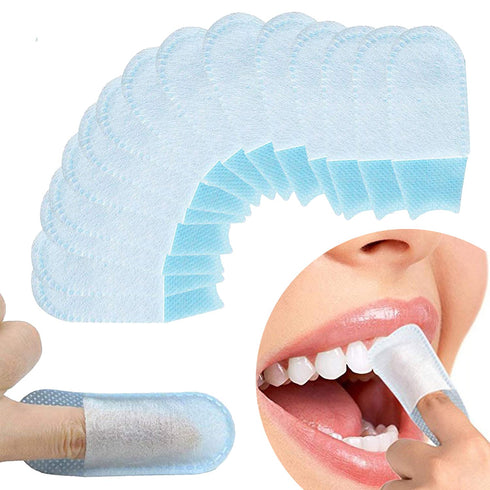 50Pcs Finger Cleaning Teeth Wipes Disposable Non-Woven Fabric Soft Gauze Infant Finger Clean Oral Toothbrushes Whitening...