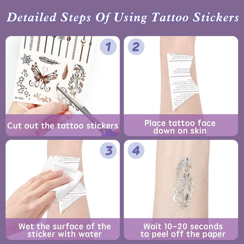 Temporary Tattoo Pen Tattoo Markers Tattoo Kit Face Paint with 15 Tattoo Pens 5 Tattoo Stencils and 2 Tattoos Stickers Gifts for Teenage Girls Boy...