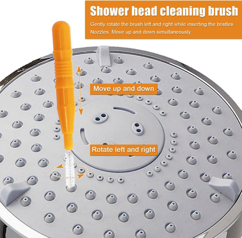 10pcs Shower Head Cleaning Brush, Small Cleaner Tool Hole Cleaning Brush with 10 Stainless Steel Pin Picks Gap Hole Anti-Clogging Cleaning Brush f...