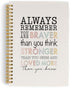 Inspirational Spiral Notebook, Motivational Journal Gifts 5.5"x8.3" 164pages Lined Journal Notebooks College Ruled, Always Remember You are Braver...