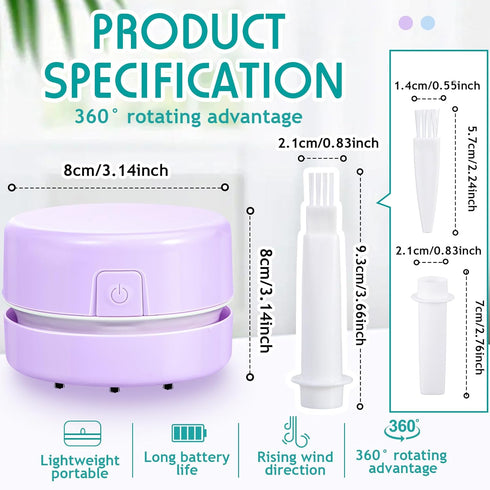 Honoson 2 Pcs Painting Tool Drill Quicker Picker for Spilled Diamonds 5D Painting Accessories Vacuum Cleaner Mini Table Desktop Sweeper Organizer ...