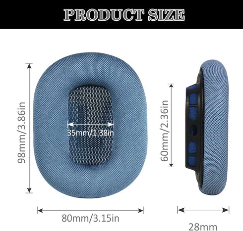 Ear Cushions for Airpods Max Headphones Replacement Ear Cushion Covers Made of Mesh Fabric and Memory Foam (Blue)......