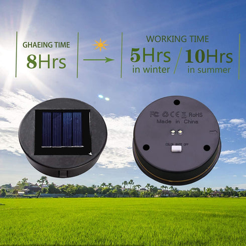ZNYCYE 2 Pack Upgraded Solar Replacement Top(Top Size 3.15 in, Bottom Size 2.76 in) Double LED Light Modes for Outdoor Lanterns Garden Patio Decor...