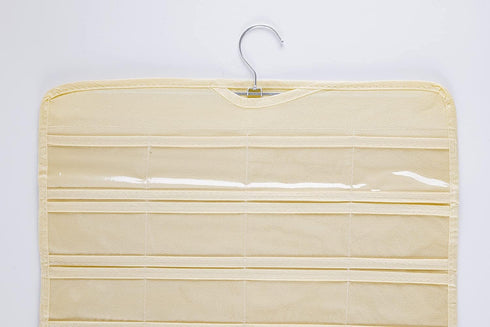 GAMERIEND Hanging Jewelry Organizer, Double Sided 80 Pocket Chain Storage Bag - Modern Beige...