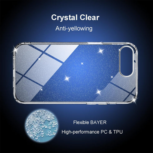 TENOC Phone Case Compatible with iPhone SE (2nd 2020 and 3rd 2022 Generation) & iPhone 7 & iPhone 8, Glitter Case Clear Sparkling Protective Bumpe...
