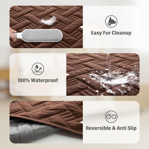 Dog Bed Cover for Pets - Blankets Rug Pads for Couch Protection Waterproof Bed Covers Dog Blanket Furniture Protector Reusable Changing Pad (Dark ...