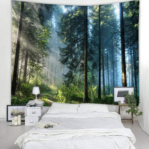 Llamazing Forest Tapestry - Magic Tapestry Curtain for Living Room & Bedroom (Morning Forest, 90.5''L70.8''W) XL...