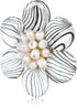 AeraVida Elegant Hand Painted White Zebra Theme Mother of Pearl Floral Style Pin or Trendy Beautiful Brooch...