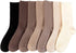 7 Pairs of Comfortable Fashion Wool Socks for Girls, Athletic Soft Socks for Women, Above Ankle Crew Stretch Neutral Socks for All Season...
