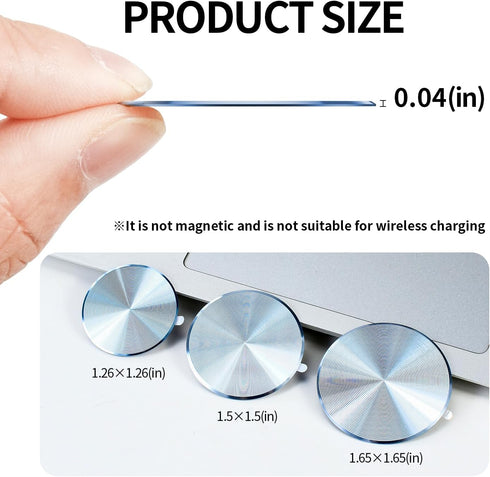 Metal Plate Sticker 2 Pack for Magnetic Phone Car Mount Holder Cradle Adhesive (Compatible with Magnetic Mounts) - CD Pattern 1.26 inch Round Univ...