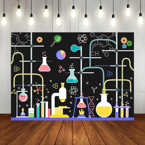 Chemical Science Birthday Party Backdrop 7x5ft Chemical Experiments Science Party Decorations Background for Kids Chemistry Lab Mad Scientist Equi...