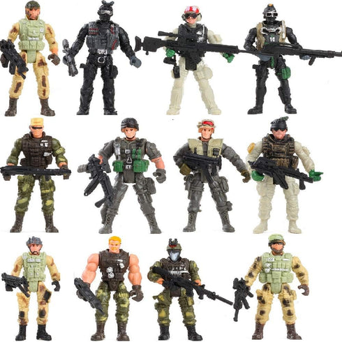 US Army Men and SWAT Team Toy Soldiers Action Figures Playset with Military Weapons Accessories,Military Soldier Playset Military Figures Army Men...