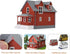 N Scale Model Building 1:160 Residential Modern House Assembled Architectural for Model Train Layout Diorama JZN01 (Red)...