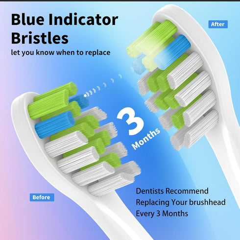 10 Pack Replacement Heads Only Compatible with 7AM2M AM101/AM105 Electric Toothbrush, Soft Brush Bristles...