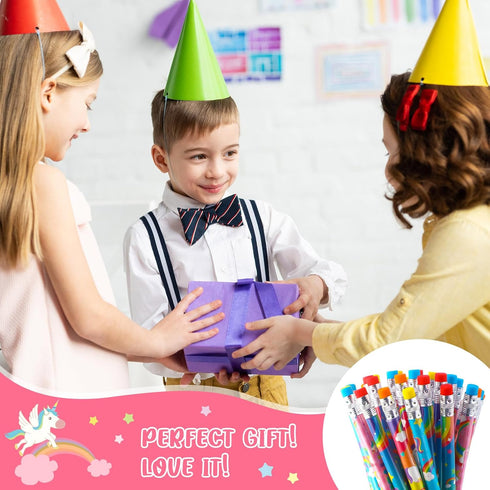 Blulu 36 Pcs Video Game Pencils Unicorn Rainbow Pencils Bulk Unicorn Birthday Party Favors Wooden Pencils with Erasers Graduation Gifts for Girls ...