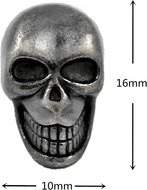 Bezelry 12 Pieces Small Skull Gray Silver Buttons. 16mmX10mm. (Gray Silver)...