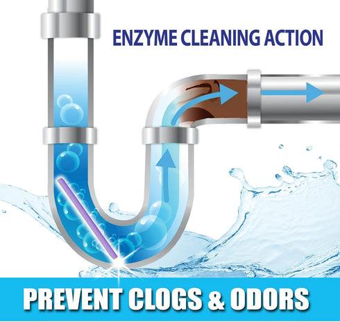 SANI 360° Sani Sticks Drain Cleaner and Deodorizer, Enzyme Pipe Cleaners, Eliminate Odors, Prevent Clogged Drains, Safe for Sinks, Bathtub Drains,...
