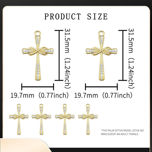 40 Pieces Alloy Rhinestone Infinity Symbol Small Cross Charms Baroque Crucifix Crystal Pendants Beads for DIY Bracelet Necklace Earring Jewelry Ma...