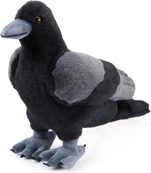 Aoriher 12 Inch Crow Plush Stuffed Animal Soft Black Fluffy Plush Toy Realistic Bird Stuffed Animal for Home Decoration Pet Party Favors Animal Co...