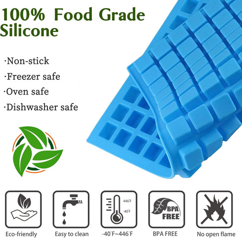 JOERSH Square Candy Molds Silicone Molds for Hard Candy, Gummy, Caramels, Chocolate, Ganache, Ice Cubes, 252 Cavity...