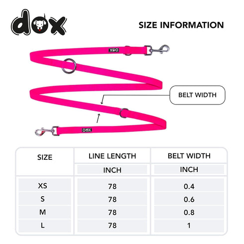 DDOXX Nylon Dog Leash, 3-Way Adjustable, 6.6 ft - for Dogs Large & Small - Double Dog Leash for Two Dogs/Cats/Puppies - Slip Leash/Training Leash ...