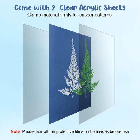 38 Sheets Cyanotype Paper A5 Sun Print Paper Kit with 2 Clear Acrylic Sheets High Sensitivity Solar Drawing Paper Nature Sun Printing Paper for Ad...