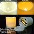 2 Pack 3’’ Outdoor Battery Operated Flameless Candles with Timer Flickering Pillar Waterproof Candle Plastic Electric LED Lights for Wedding Party...