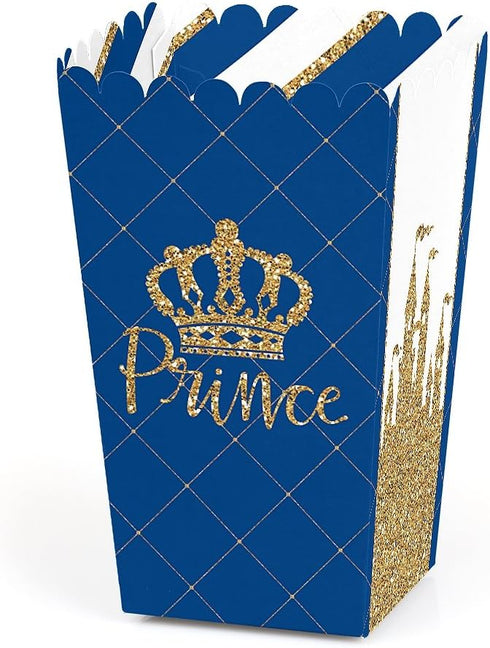 Big Dot of Happiness Royal Prince Charming - Baby Shower or Birthday Party Favor Popcorn Treat Boxes - Set of 12...