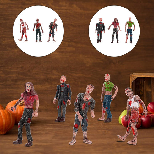 Zerodeko 12 PCS Toy Zombie Action Figures with Movable and Detachable Joints, Mini Zombie Figurines, Bloody Zombie Models for Presents, Decoration...