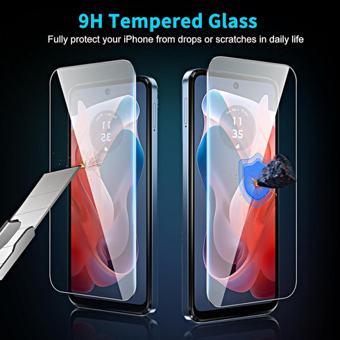 3 Pack Screen Protector for Moto G 5G 2024 6.5 inch, HD Clear Tempered Glass, Easy Installation, High Sensitivity, Case Friendly...