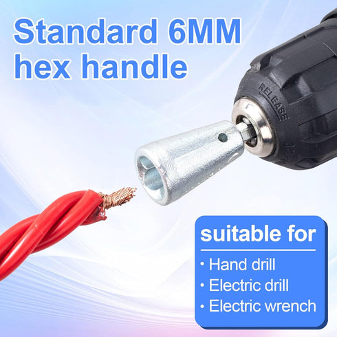1.5-6 Square Electric Wire Twisting Tools 6mm Hexagonal Handle Electrician Quickly Cable Twisters for Hand Drill Power Drill Electric Wrench...