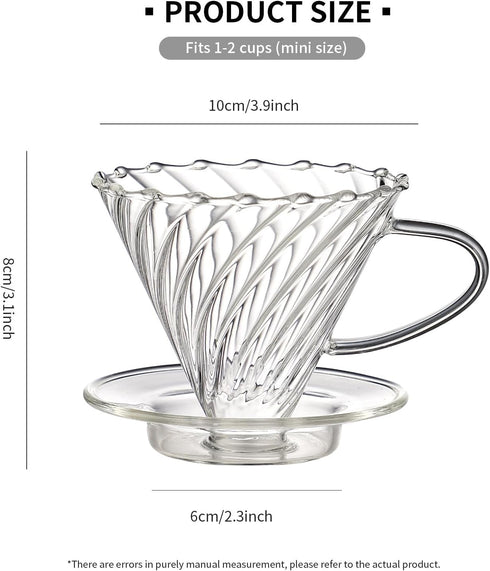 Bincoo Coffee Dripper,with 40 coffee filters Resuable Pour Over Coffee Maker With Handle, Slow Brewing Coffee Pour Over for Cafe, Travel, Home&Off...