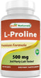 Best Naturals L-proline Amino Acid Dietary Supplement 500 Mg, 120 Count (817716014456)...