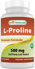 Best Naturals L-proline Amino Acid Dietary Supplement 500 Mg, 120 Count (817716014456)...